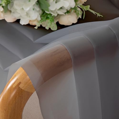 Lecloud Sheer Curtain Panels Set 96" Inches Long, Solid Voile Light