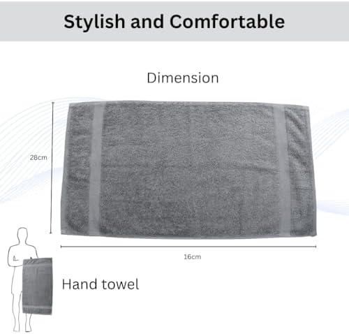 Home Kitchen & More Premium Cotton Hand Towel Set of 4 – Soft, Durable