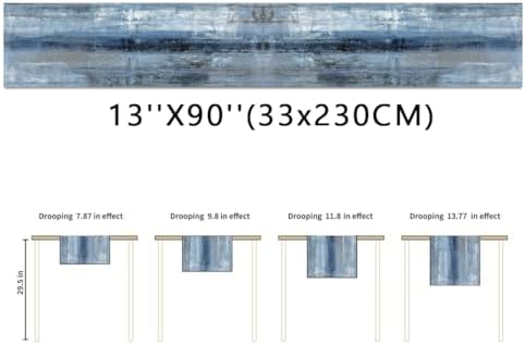 Blue Grey Table Runners Modern Art Farmhouse Linen Table Runners