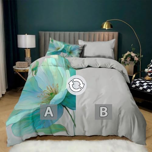 Light Gray Duvet Cover Set King Size, Kids Teens Minimalist Style