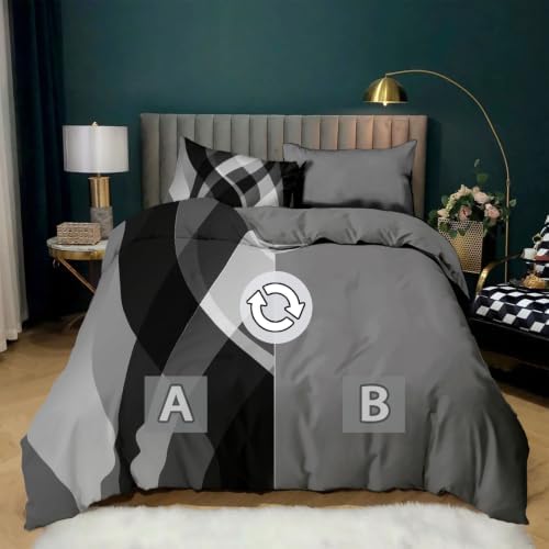 Queen Duvet Cover Set Grey, Duvet Cover Set Microfiber, Zipper