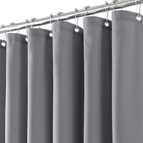Grey Linen Shower Curtain for Bathroom Cream Boho Farmhouse Shower