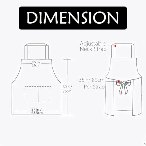 Adjustable Bib Cooking Apron with 2 Pockets for Men and Women