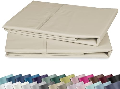 California Design Den 2-Pack King Pillowcase,100% Cotton Sateen Beige