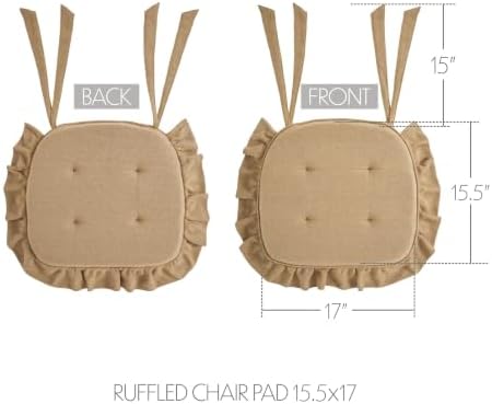 VHC Brands Chair Pad 15.5x17, Cotton Dining Room, Kitchen Chair Pads