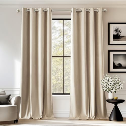 jinchan Velvet Curtain for Living Room,Thermal Insulated Luxury