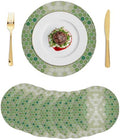 Neutral Honeycomb Round Braided Placemats Set of Set of 8 Heat