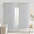 MIULEE Greyish White Back Tab Blackout Curtains 52x63 Inches Long 2