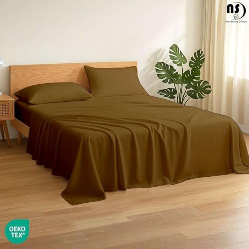 NON Sticky cotton 4 Piece Premium Egyptian Cotton Full Bed Sheet Set