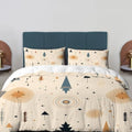 Geometric Shapes Duvet Cover Set King Size, 3 Pieces Bohemian Themed