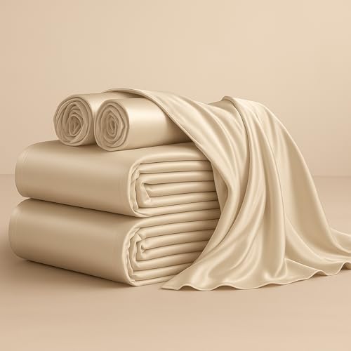 Mulberry Silk Sheet Set 4Pcs, 6A Grade Natural Silk Bed Sheets