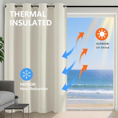 Simplebrand Natural Room Darkening Curtains for Bedroom Living Room