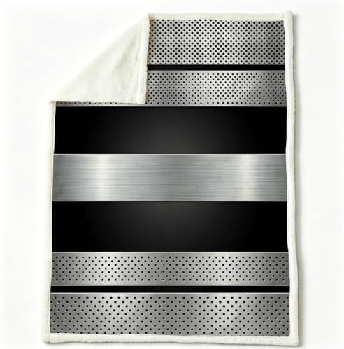 Industrial Metal Double-Layer Sherpa Fleece Throw Blanket 60”x 80”