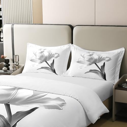 jejeloiu Floral Duvet Cover 100% Cotton Flowers Bedding Set for Kids