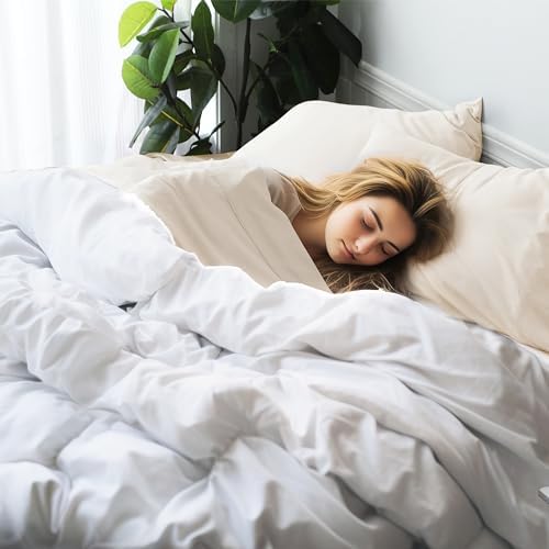 Bamboo Viscose Flat Sheets Only, 400 Thread Count Sateen Weave Queen