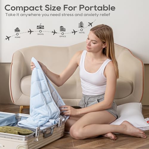 Weighted Blanket 7lbs for Adults (Double-Sided), Small Weighted Lap