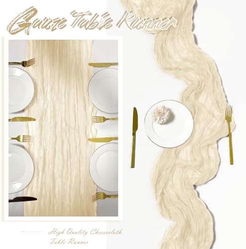 15 Pack Ivory Cheesecloth Table Runner 17 x 108 inch Cheese Cloth