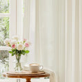 Beauoop Warm Beige Semi Sheer Curtains for Living Room 52x96 2 Panels