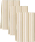Khaki Stripe Kitchen Towels Set of 3, Water Absorbent Dish Towel