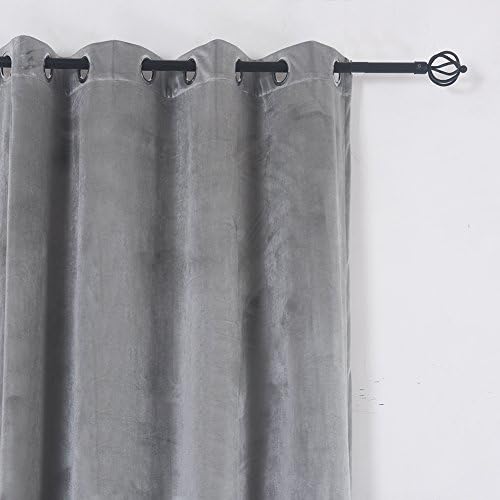 Cherry Home Super Soft Luxury Room Darkening Velvet Silver Gray