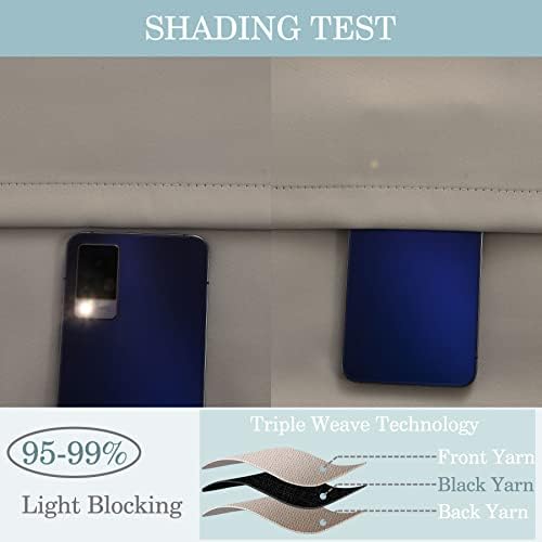 Fcosie Blackout Curtains 72 inches Long 2-in-1 Hanging Style Curtain