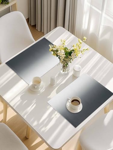 Placemats Set of 8 for Dining Table, Gray Gradient Washable Non-Slip