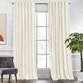 KGORGE Velvet Curtains Ivory Blackout 108 inches 2 Panels for Bedroom