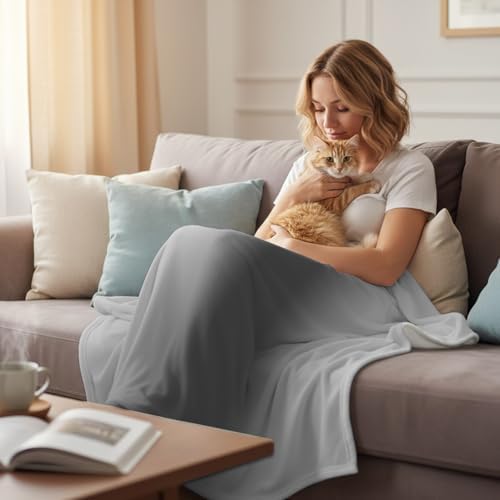 Art Gray Fleece Throw Blanket Vintage White Gray Ombre Farmhouse