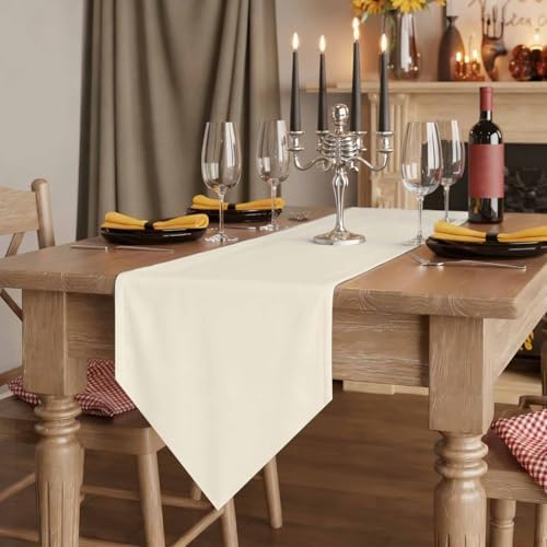 Cream Table Runner Linen Burlap Table Runner 72 Inches Long Modern