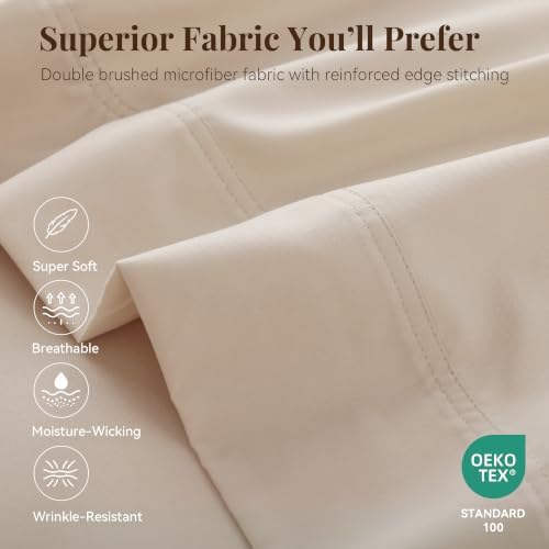 Full Size Sheets 6 Piece, Soft Full Size Bed Sheets, 16 Inch Deep