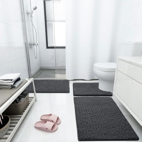 Arotive Luxury Chenille Bathroom Rugs Set, Ultra Soft Bath Rugs Size