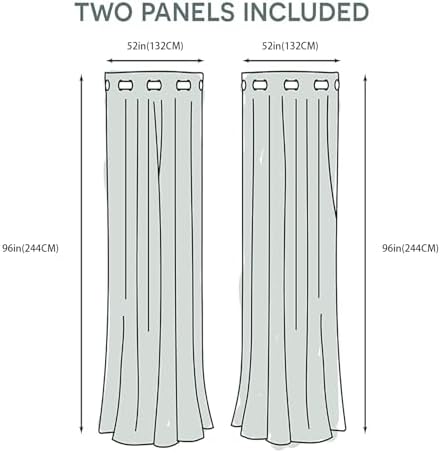 Brown Beige Window Curtains Panel 96 inches Long Farmhouse Drapes for