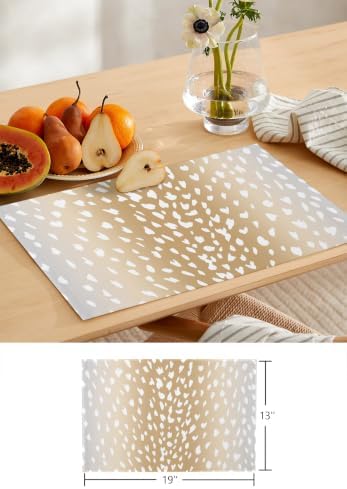 Linear Ombre Table Runner and Placemats Set of 6 Subtle Fade Fabric