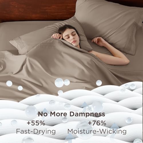 Bedsure Deep Pocket Queen Sheets Set - Fits Mattresses Up to 21 Inches