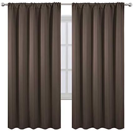 LEMOMO Chocolate Brown Blackout Curtains/52 x 72 Inch/Set of 2 Panels
