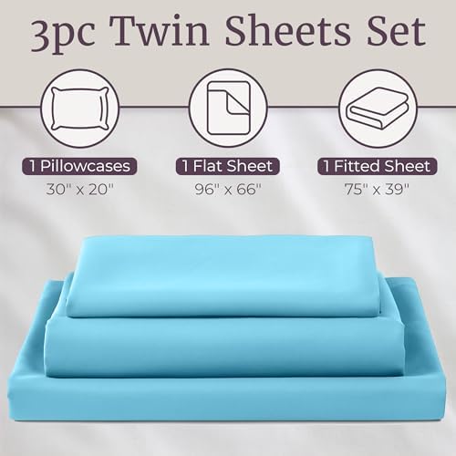 Brushed Microfiber Sheet Set- 3 Piece Bed Linens-Fitted & Flat Sheets
