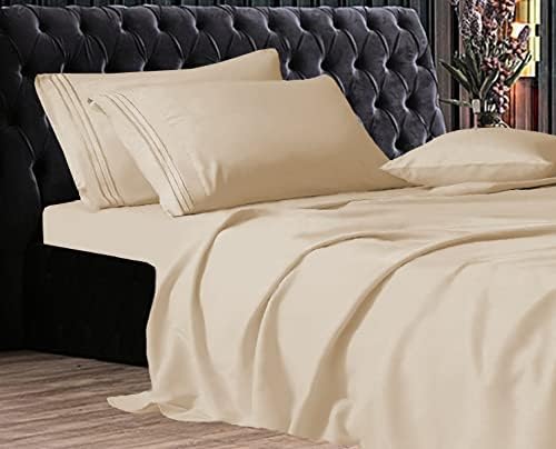 Elegant Comfort Luxe Quality Microfiber 3-Line Sheet Set Breathable