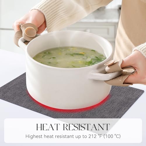 MOSAYT Placemats Set of 8, Heat Resistant Vinyl Place Mats with