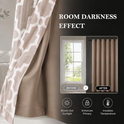 4-Piece Mix and Match Curtain Set, Taupe, 35" W x 84" L Each