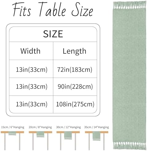 JeogYong Faux Linen Table Runner 13 x 108 Inch Rustic Table Runner