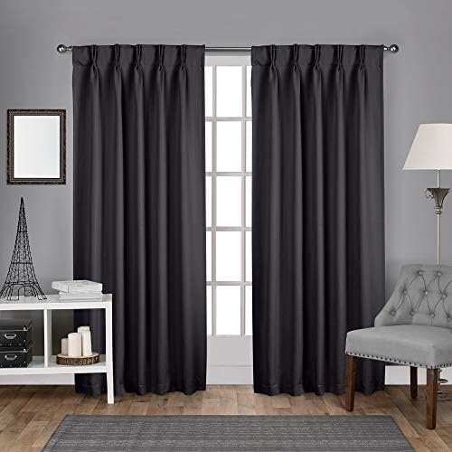 EXCLUSIVE HOME Sateen Twill Woven Room Darkening Blackout Pinch