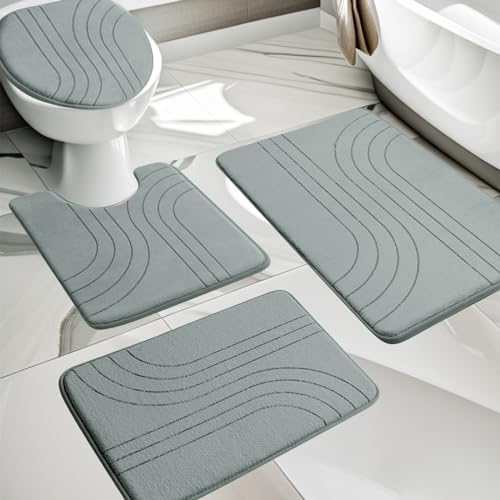 YIHOUSE Memory Foam Bathroom Rugs, Soft Non Slip Mats, Extra Thick for