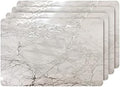 Dainty Home Silver Marble Rectangle Cork Placemats - Heat Resistant