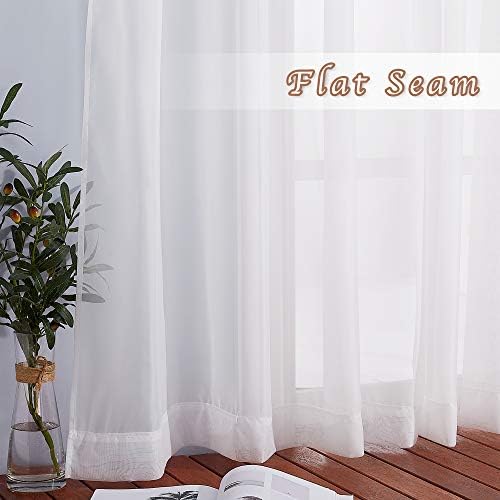 NICETOWN Living Room Sheer Curtains Extra Long 108" L, Eyelet Top