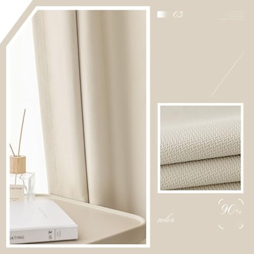 Beydodo Bedroom Curtains 63 Inches Long, Blackout Curtains for Living