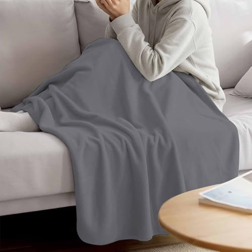 Pure Color Light Gray Flannel Throw Blanket Fleece Blankets,Minimalist