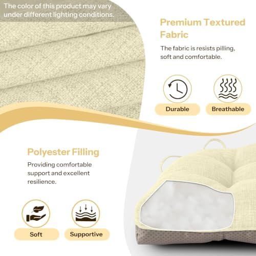 Chair Cushions for Dining Chairs Set of 2, 18"x18"x3", Beige