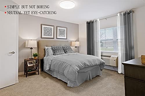 G2000 Sheer Curtains 63 Inch Length Grey and White Ombre Drapes for