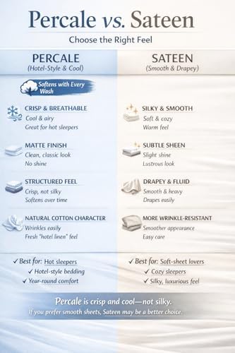 Oversized Cotton Percale Flat Sheet Only for Full Bed (102” x 112”)