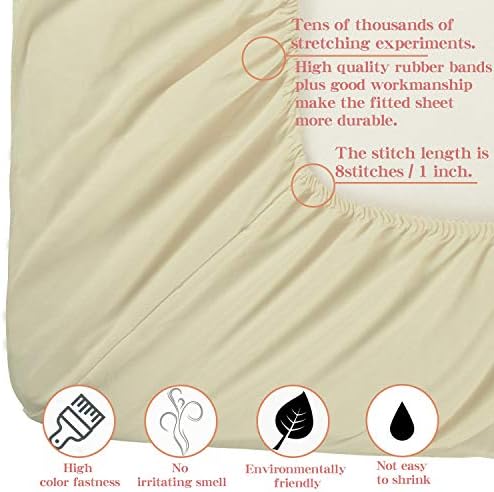 NTBAY Queen Microfiber Sheet Set, 4 Piece, 15 Inch Pocket, Light Taupe